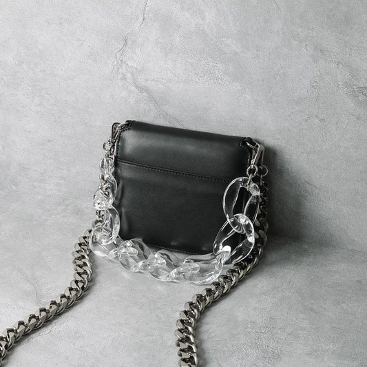 Bolso Crossbody Cuadrado Transparente con Cadena Acrílica para Mujer