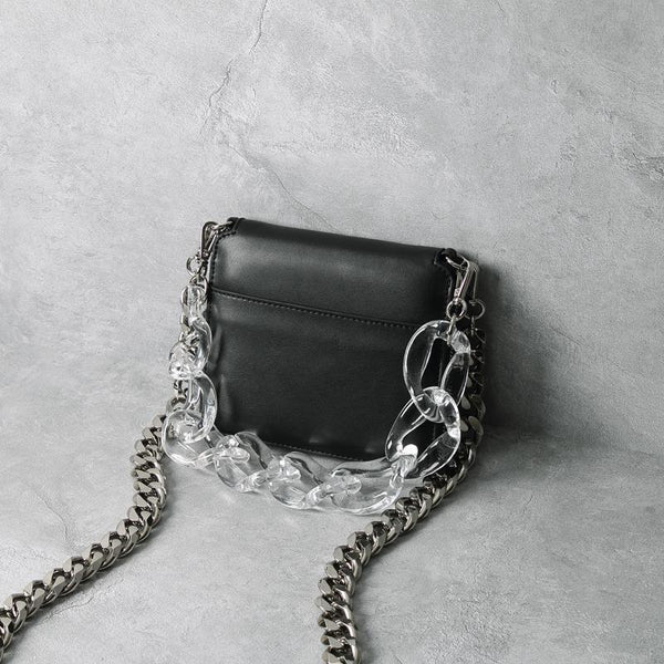 Bolso Crossbody Cuadrado Transparente con Cadena Acrílica para Mujer