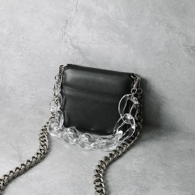 Bolso Crossbody Cuadrado Transparente con Cadena Acrílica para Mujer