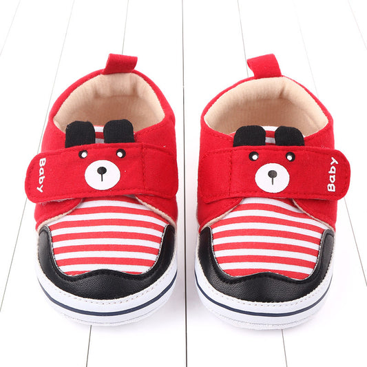 Zapatos Infantiles de Rayas con Caricaturas y Cierre Velcro - Image 2