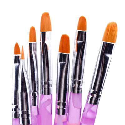 Set de 7 Pinceles para Uñas de Gel - Acrílico con Punta Redonda y Fotocurado - Image 3
