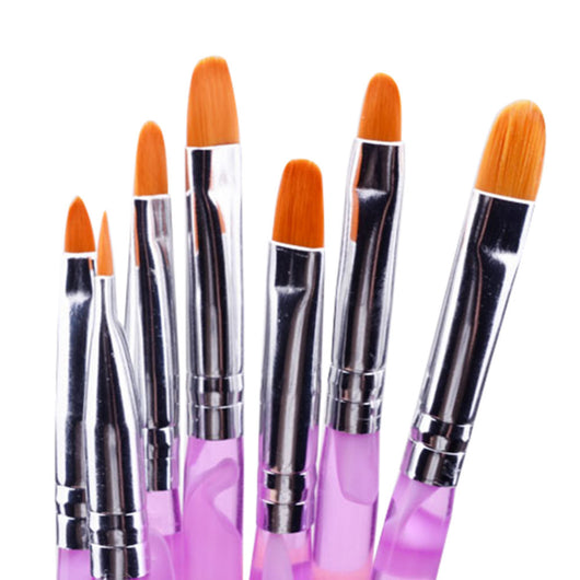 Set de 7 Pinceles para Uñas de Gel - Acrílico con Punta Redonda y Fotocurado - Image 3