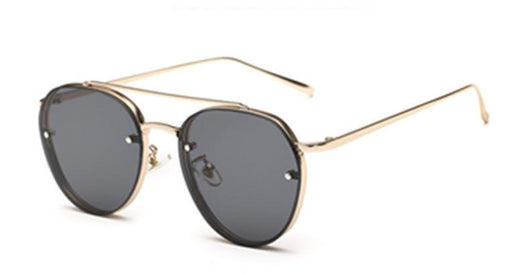 Pilot sunglasses for ladies with silver metal frames and light green gradient lenses, shown on a white background. - Image 3