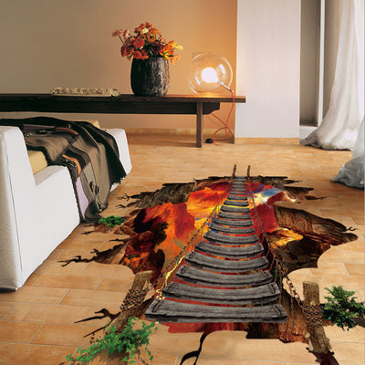Adhesivos 3D de Pared - Universo Creativo con Planetas y Puente Suspendido - Image 14