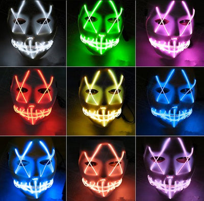 Máscara LED Brillante para Todo el Rostro - Halloween
