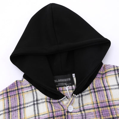 Chamarra Tipo Camisa a Cuadros con Capucha para Hombre - Image 3