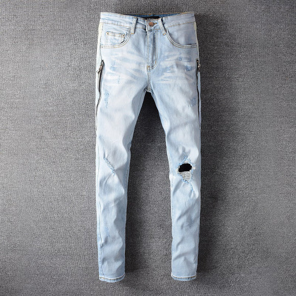 Pantalones Vaqueros Rotos Estilo Urbano para Hombre