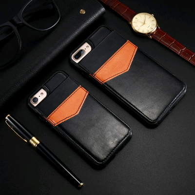 Funda iPhone X con Soporte y Cartera de Cuero Patrón Crazy Horse