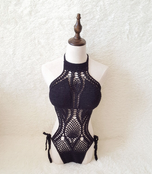 Traje de Baño Tejido a Mano de Una Pieza - Image 3