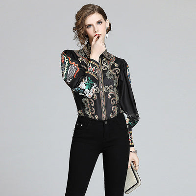Blusa Estampada de Manga Larga para Mujer - Image 3