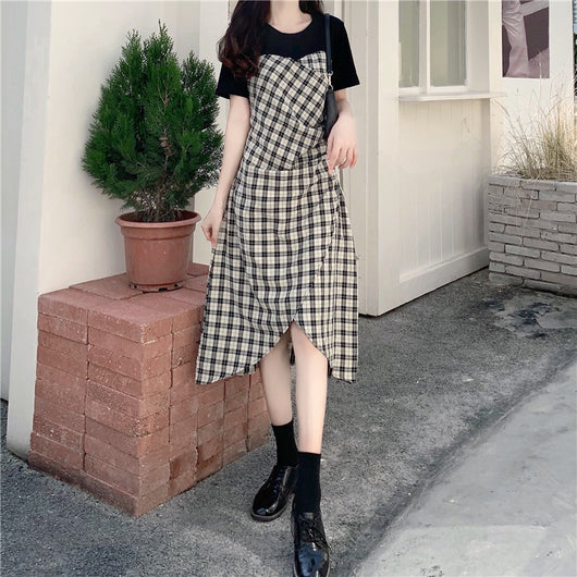 Vestido de Verano a Cuadros con Empalmes para Mujer - Image 17