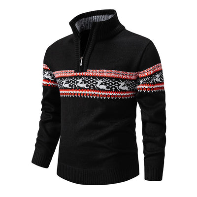 Suéter Tejido de Cuello Medio Cierre Half-zip Talla Grande - Image 8