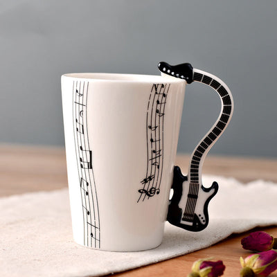 Taza de Cerámica con Asa de Saxofón y Notas Musicales - Image 3
