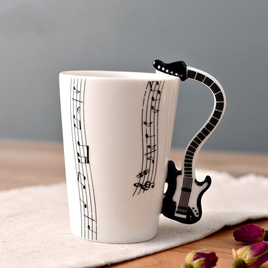Taza de Cerámica con Asa de Saxofón y Notas Musicales - Image 3