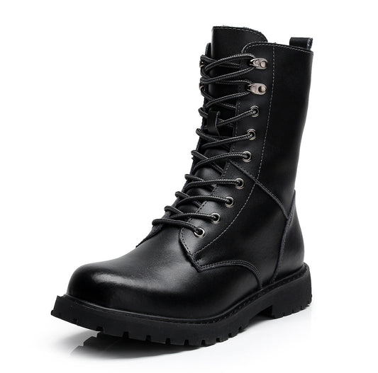 Botas Militares de Cuero para Hombre con Forro de Invierno