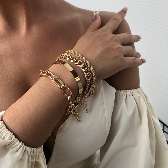 Pulsera de Cadena Gruesa en Aleación