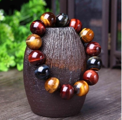 Pulsera de Ojo de Tigre con Cuentas Buda - Cristal Natural