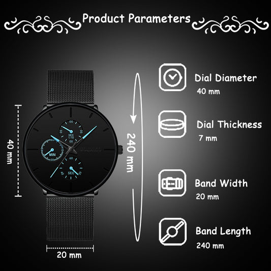 Reloj Minimalista de Malla Ultrafina para Hombre - Image 2
