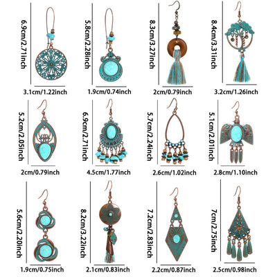 Aretes Geométricos Bohemios con Borlas Vintage para Mujer - Image 21
