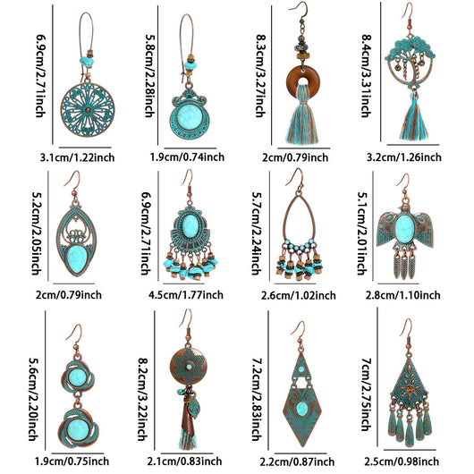 Aretes Geométricos Bohemios con Borlas Vintage para Mujer - Image 21