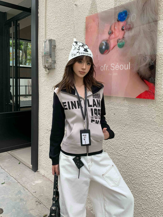 Sudadera Estampada con Letras Ajustada para Mujer - Image 2