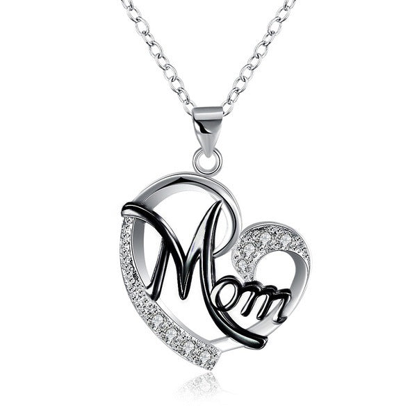 Collar de Diamantes Corazón Separación de Colores para Mamá - Diseño Europeo Americano
