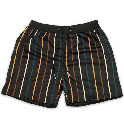 Shorts de Playa Estampado Digital a Rayas Secado Rápido Malla Holgada - Image 4