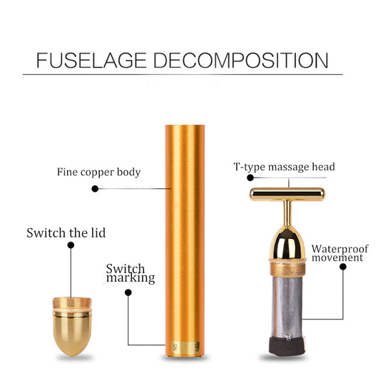 Rodillo Facial de Oro 24K con Vibración - Masajeador Lifting Antiedad - Image 6