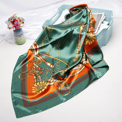 Pañuelo de Seda Estampado Versátil - Bufanda Multifuncional para Mujer - Image 25
