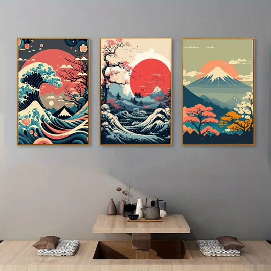 Cuadro Decorativo Amanecer con Flores de Cerezo para Sala y Dormitorio