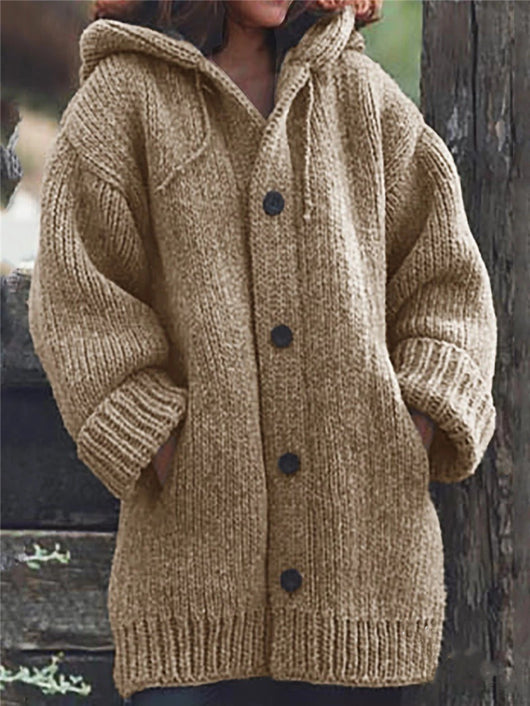 Cardigan Sudadera con Capucha de Largo Medio - Image 9
