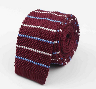 Corbata Tejida Delgada a Rayas para Hombre - Diseño Moderno y Sofisticado - Image 29