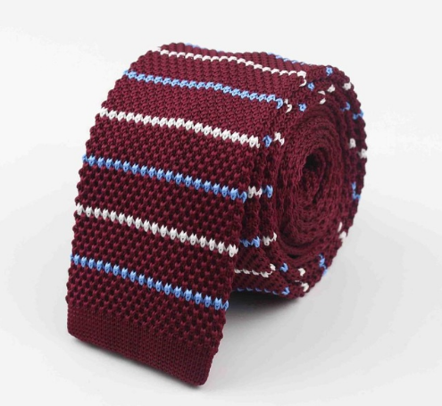 Corbata Tejida Delgada a Rayas para Hombre - Diseño Moderno y Sofisticado - Image 29