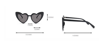 White heart-shaped sunglasses with dark gray lenses, shown from front, top, and side views on a white background. - Image 4