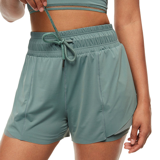 Shorts de Fitness Dos Capas Anti-transparencia para Yoga y Running