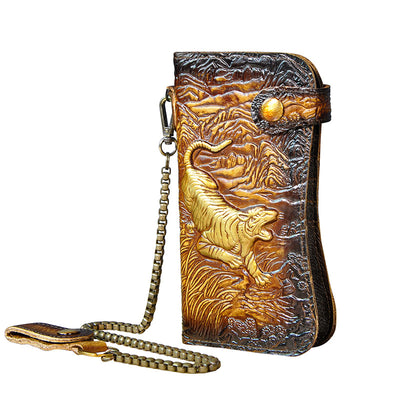 Cartera de Cuero Genuino con Diseño Dragón Tigre - Image 13
