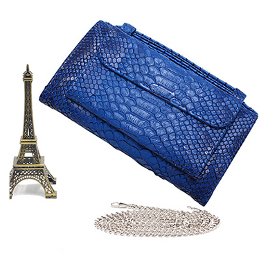 Cartera Clutch con Patrón Serpiente y Cadena Desmontable - Image 3