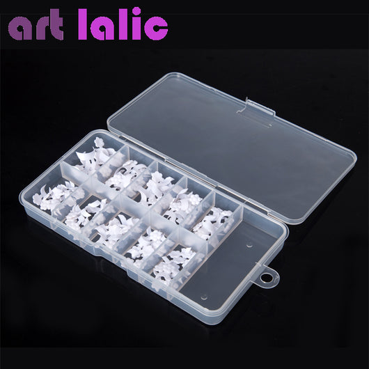 Kit de 100 Uñas Postizas Francesas UV Gel - 10 Tamaños con Diseño Preformado