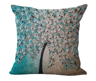 Funda de Almohada con Óleo Artístico en Algodón y Lino - Image 35