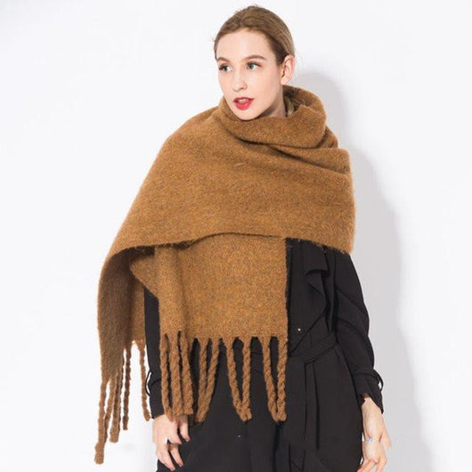 Bufanda Otoño Invierno con Borlas para Mujer - Calidez y Estilo - Image 19