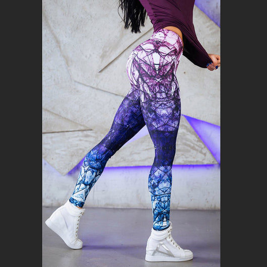 Pantalones Deportivos Yoga Cintura Alta con Estampado Multicolor - Image 2