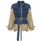 Chaqueta de Cuero con Costuras Denim
