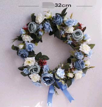 Corona de Rosas Realista con Esmalte - Decoración Navideña para Puerta y Pared - Image 2