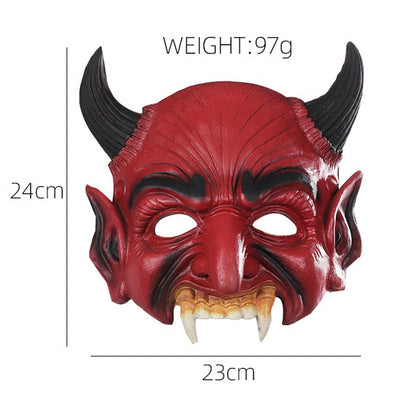 Máscara de Demonio con Cuernos para Halloween - Rostro Fantasmal Aterrador - Image 3