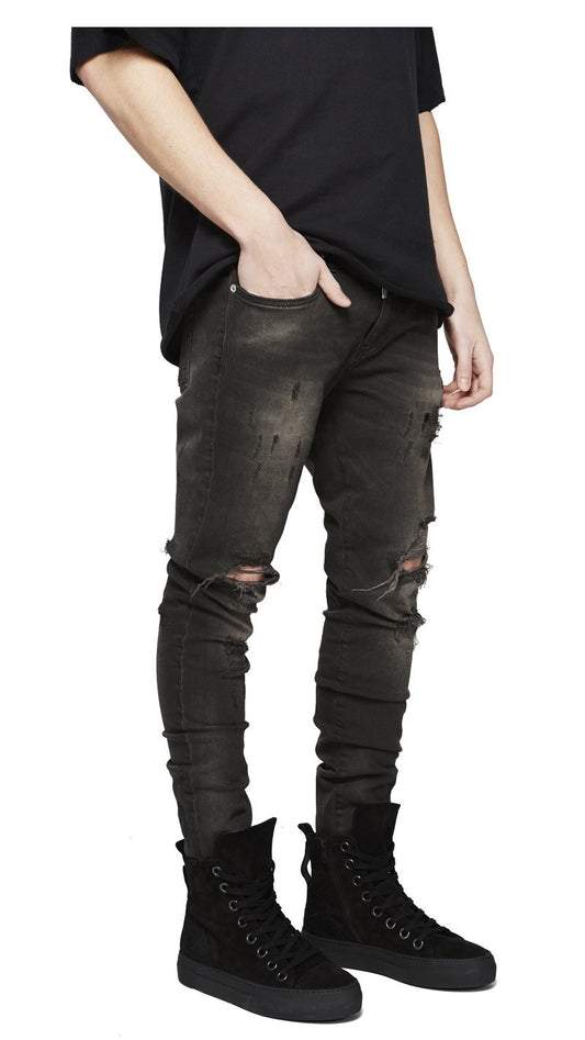 Jeans Rotos para Hombre con Desgarre en Rodillas - Image 2