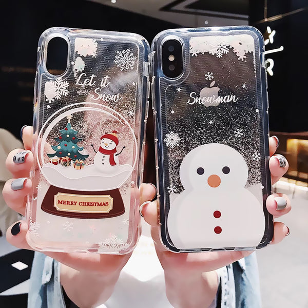 Funda Móvil Apple Copos de Nieve Arena Navidad