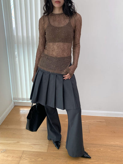 Pantalón Casual Coreano Falsa Dos Piezas con Diseño de Peto - Image 25