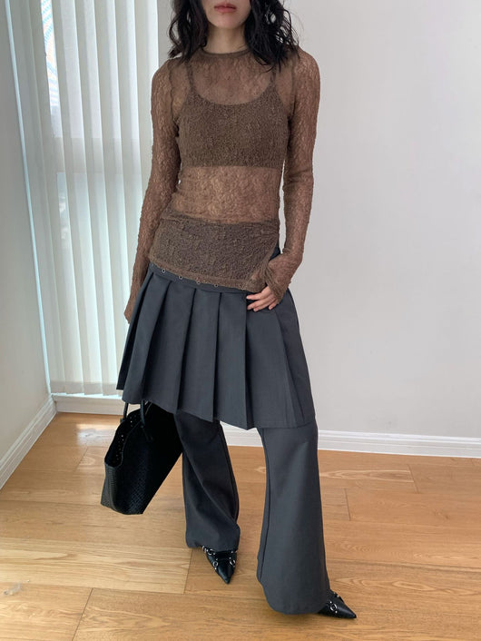 Pantalón Casual Coreano Falsa Dos Piezas con Diseño de Peto - Image 25