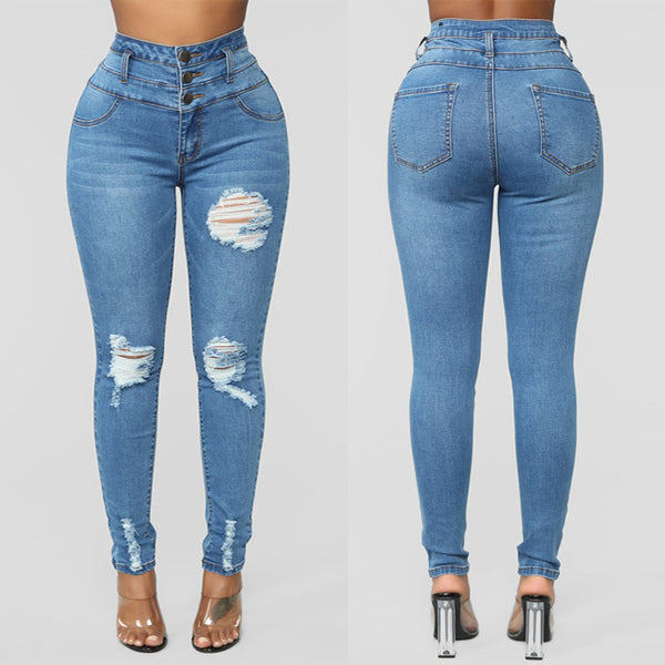 Pantalones Elásticos de Cintura Alta con Triple Refuerzo