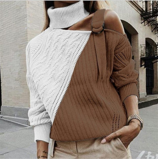 Suéter Mujer Invierno Estampado Leopardo con Costuras Decorativas - Image 8